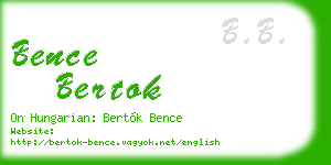 bence bertok business card